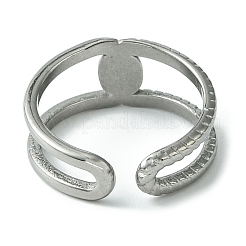 Bague de manchette ouverte en acier inoxydable 304 anti-ternissement&nbsp;RJEW-L110-024P