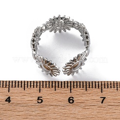 Componenti per anello polsino aperto in acciaio inossidabile 304&nbsp;RJEW-F174-02P