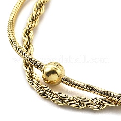Bracciali a catena in corda di acciaio inossidabile 304&nbsp;BJEW-R003-04G-02