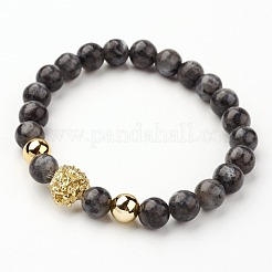 Bracciali elasticizzati con perline miste naturali e sintetiche&nbsp;BJEW-G514-12