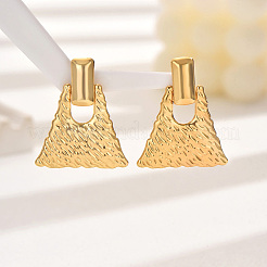 Pendientes de acero inoxidable 201 con forma de trapezoide texturizado y elegantes&nbsp;KV0782