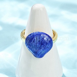 Verstellbare Manschettenringe aus Messing und Emaille für Damen&nbsp;RJEW-G357-01N