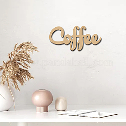 Wort kaffee lasergeschnittene unfertige wanddekoration aus lindenholz&nbsp;WOOD-WH0113-100