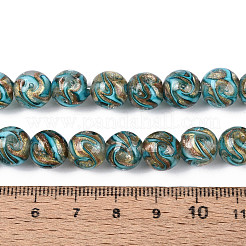Abalorios de cristal de murano de arena de oro hecho a mano hilos&nbsp;LAMP-T023-31C