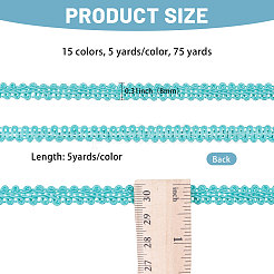 75 Yards 15 Farben Polyester geflochtene Spitzenbesatz&nbsp;OCOR-GL0001-30