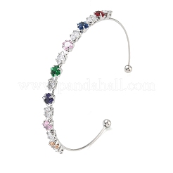 Micro ottone spianare zirconi braccialetti del polsino&nbsp;KK-D112-02P