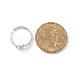 Verstellbare Ringe aus rhodiniertem Sterlingsilber mit Mikropflaster und klarem Zirkonia für Damen&nbsp;RJEW-P130-01P-J