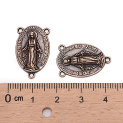 Collegamenti dei componenti del lampadario in lega di stile tibetano scolpito ovale santo vergine maria&nbsp;TIBEP-LF0961YKG-R-FF