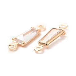 Messing Micro Pave klar Kubisch Zirkonia Link-Anschlüsse&nbsp;LS-ZIRC-K087-13KCG