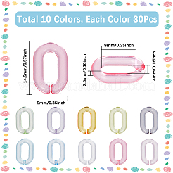 300pcs 10 Farben transparente Acrylverbindungsringe&nbsp;MACR-SP0001-54