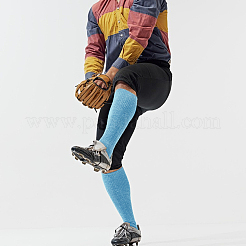 1 par de calcetines de fútbol de polialgodón de color liso&nbsp;AJEW-CL0001-33E