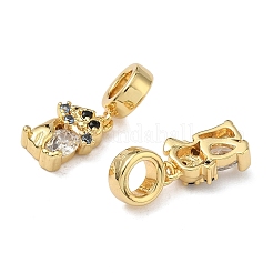 Europäische Anhänger mit klarem Zirkonia in Pavé-Fassung aus Messing&nbsp;KK-L257-24G-02