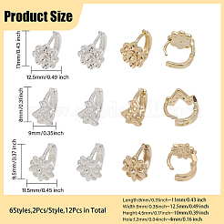 12 pieza de accesorios para pendientes de aro de latón de 6 estilos&nbsp;KK-CA0002-45