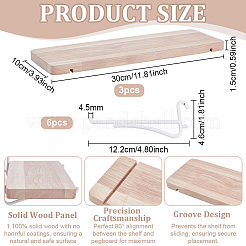 3 bolsa de soportes de almacenamiento para tableros perforados de madera&nbsp;AJEW-PH0009-05