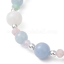 Bracelets extensibles pour femmes en pierre de lune arc-en-ciel naturelle&nbsp;BJEW-JB13103