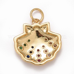 Placage en rack laiton micro pave pendentifs en zircone cubique colorée&nbsp;KK-M229-13G
