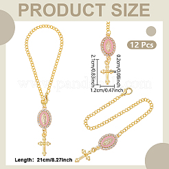 Pendentif ovale décoratif en alliage et fer&nbsp;HJEW-NB0002-30A