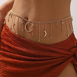 Mondstern Eisen Kristall Strass Quaste Taille Bauchketten für Frauen&nbsp;FS-WGB2333-01