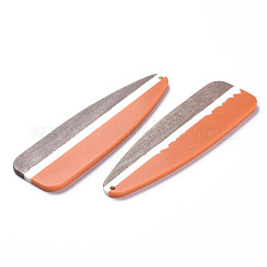 Gros pendentifs en résine opaque et bois de noyer&nbsp;RESI-T035-40A