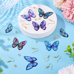 DIY Schmetterlingsflügel-Sets aus Epoxidharz zur Herstellung baumelnder Ohrringe&nbsp;DIY-TA0012-74