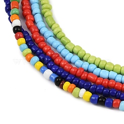 Collane multifilo con perline di vetro bohémien per donna&nbsp;NJEW-JN05354-03