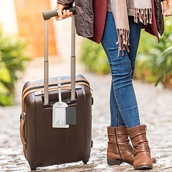 Étiquette de bagage en cuir PU Cuthollow 4 pièce&nbsp;OFST-CL0001-01B-04