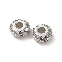 Perle di zirconi cubici trasparenti in micro pavè di ottone&nbsp;KK-C253-11P