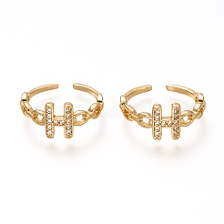 Anneaux de manchette en laiton micro pave zircone cubique&nbsp;RJEW-P018-19G