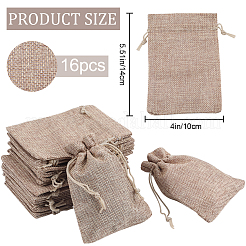 Polyester Imitation Sackleinen Verpackungsbeutel Kordelzugbeutel&nbsp;ABAG-BBC0001-02B-01
