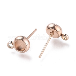 Boucles d'oreilles à tige en acier inoxydable 304 avec placage ionique (IP)&nbsp;STAS-I161-01A-RG