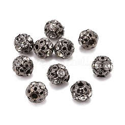 Messing Legierung Strass Perlen&nbsp;X-RB-A011-6mm-01B