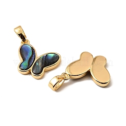Natürliche Paua-Muschel-Schmetterlingsanhänger&nbsp;KK-G538-15G-01