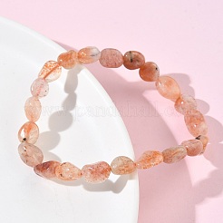 Stretch-Armbänder aus natürlichen Sonnensteinperlen für Damen&nbsp;BJEW-Z158-02C-01
