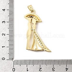 Hochzeitsanhänger aus Messing mit Mikropavé-Fassung aus klaren Zirkonia&nbsp;KK-D237-01G