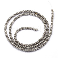 Rondelle facettée plaqué arc-en-ciel de perles de verre plaquées&nbsp;EGLA-M004-2mm-A04