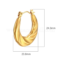 Pendientes de aro de acero inoxidable irregulares con espiral retorcida de moda europea y americana&nbsp;PW-WG801D8-01
