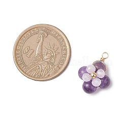 4 Stück 4 Stile natürlicher Amethyst & Tigerauge & Lapislazuli & Karneol Kupferdraht gewickelte Anhänger&nbsp;PALLOY-TA00356