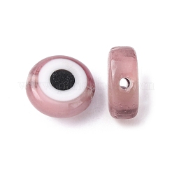 Handmade bösen Blick lampwork flache runde Perle Stränge&nbsp;LAMP-L058-8mm-03