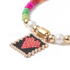 Bracelet en perles de verre tressées&nbsp;BJEW-MZ00025-01