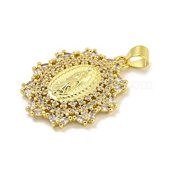 Jungfrau Maria Thema Rack Beschichtung Messing Micro Pave Zirkonia Anhänger&nbsp;KK-C074-23G-02