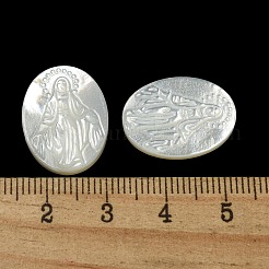 Geschnitzte natürliche weiße Muschel-Cabochons&nbsp;SSHEL-N038-08C-04