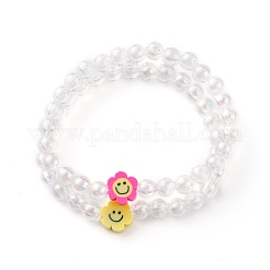 Braccialetti per bambini elasticizzati con perline acriliche trasparenti&nbsp;BJEW-JB06324