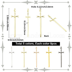 40 pièces 5 couleurs alliage gros pendentifs&nbsp;FIND-SC0018-10B
