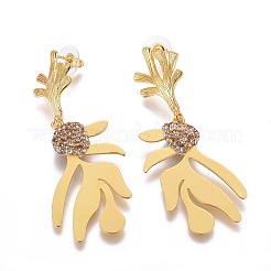 Polymer Clay Strass baumeln Ohrstecker&nbsp;EJEW-G256-06G