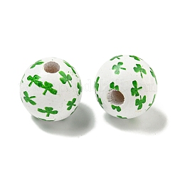 Perles européennes en bois imprimées&nbsp;WOOD-G022-01E