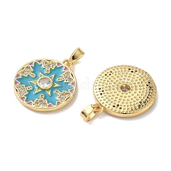 Pendentifs avec zircon cubiques à micro-pavés en laiton&nbsp;KK-K305-16G
