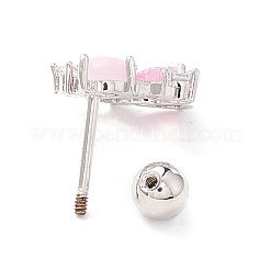Orecchini pendenti con cuore e stella con zirconi&nbsp;EJEW-A065-16P