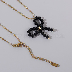 Collares colgantes con lazo y cuentas de vidrio&nbsp;LG8345-2