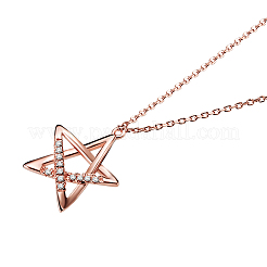 925 Halskette mit Sternanhänger aus Sterlingsilber mit Strass&nbsp;TS-N264-RG
