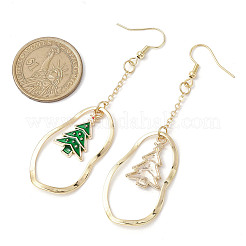 4 Paar 4 Stile Weihnachtslegierung Emaille Baumeln Ohrringe&nbsp;EJEW-JE06136